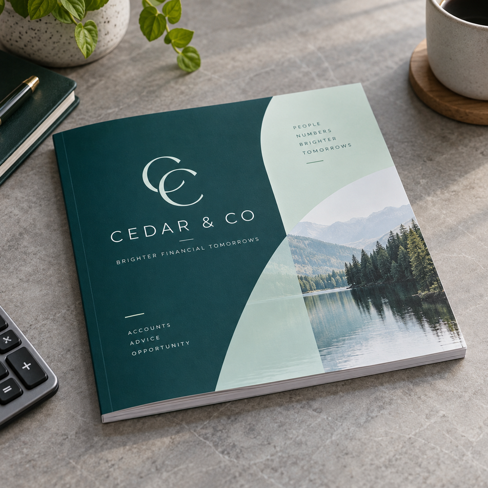 148 x 148 mm Square Perfect Bound Books & Brochures: CEDAR & CO accountant example artwork