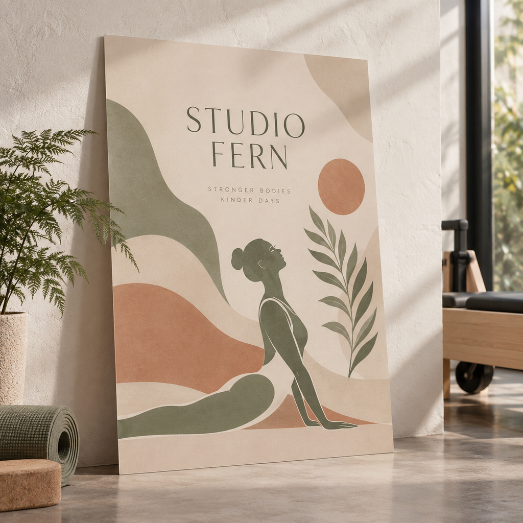 A1 Posters: STUDIO FERN pilates studio example artwork