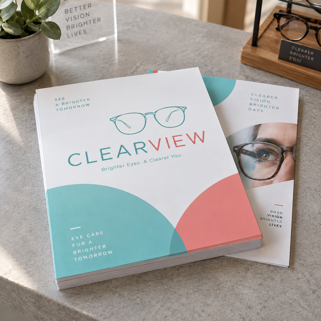 A4 Flyers & Leaflets: CLEARVIEW optician example artwork