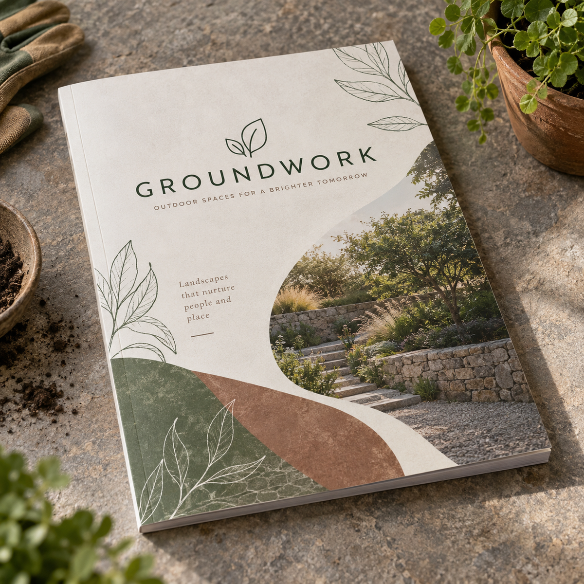 A4 Perfect Bound Books & Brochures: GROUNDWORK landscape gardener example artwork