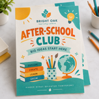 A4 Posters with example artwork for a fictional school