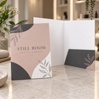 A4 Presentation Folders: STILL ROOM beauty salon example artwork