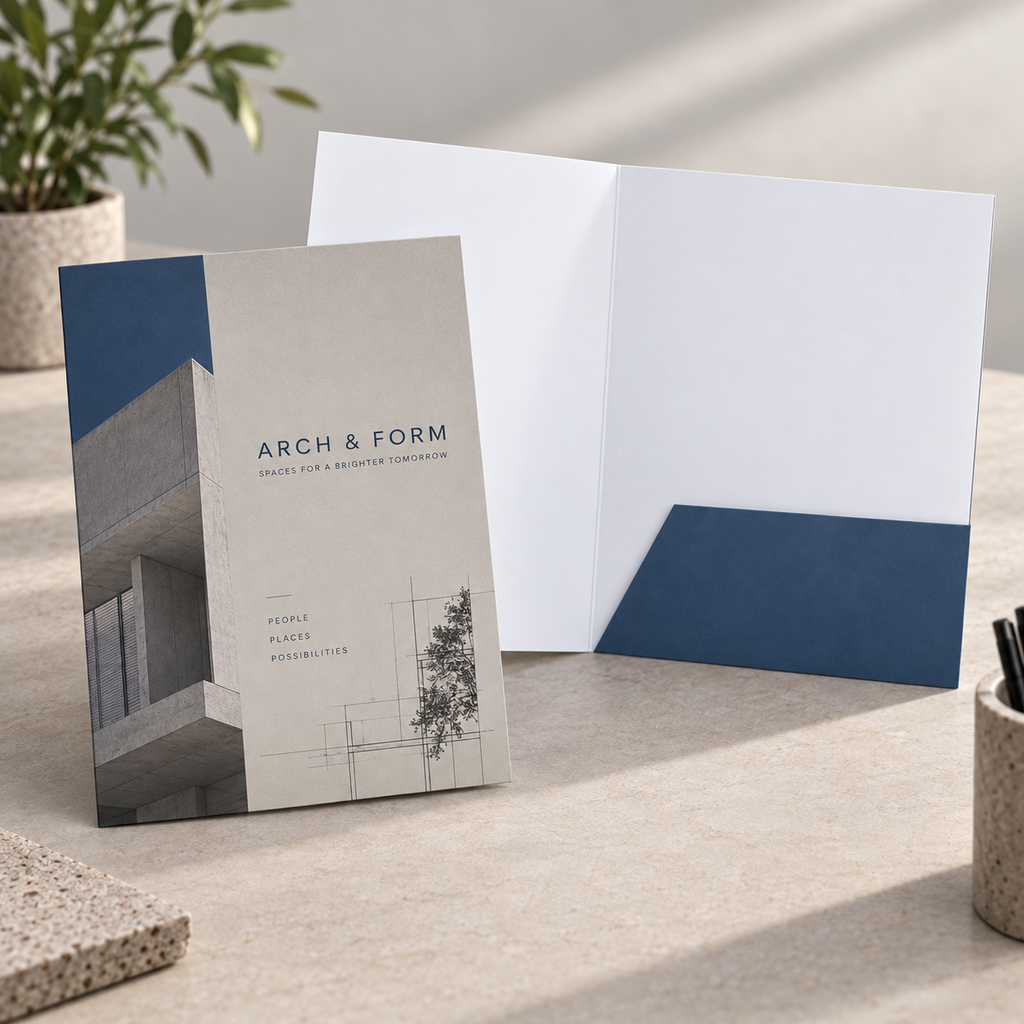 A5 Presentation Folders: ARCH & FORM architect example artwork