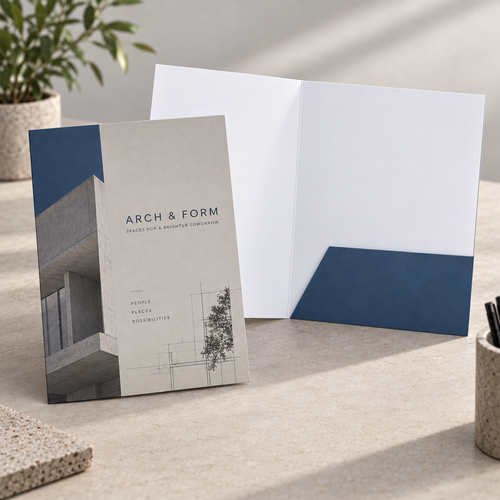 A5 Presentation Folders: ARCH & FORM architect example artwork