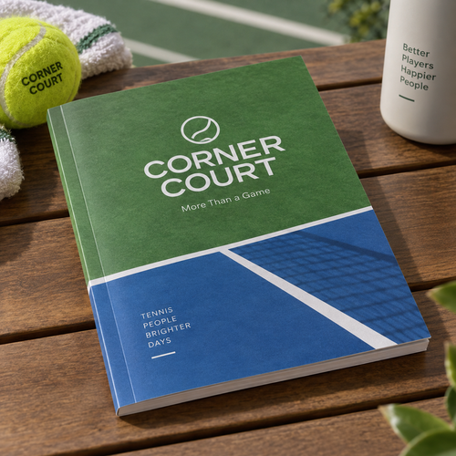 A6 Perfect Bound Books & Brochures: CORNER COURT tennis club example artwork