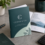 A6 Stapled Brochures: CEDAR & CO accountant example artwork