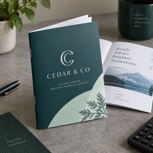 A6 Stapled Brochures: CEDAR & CO accountant example artwork