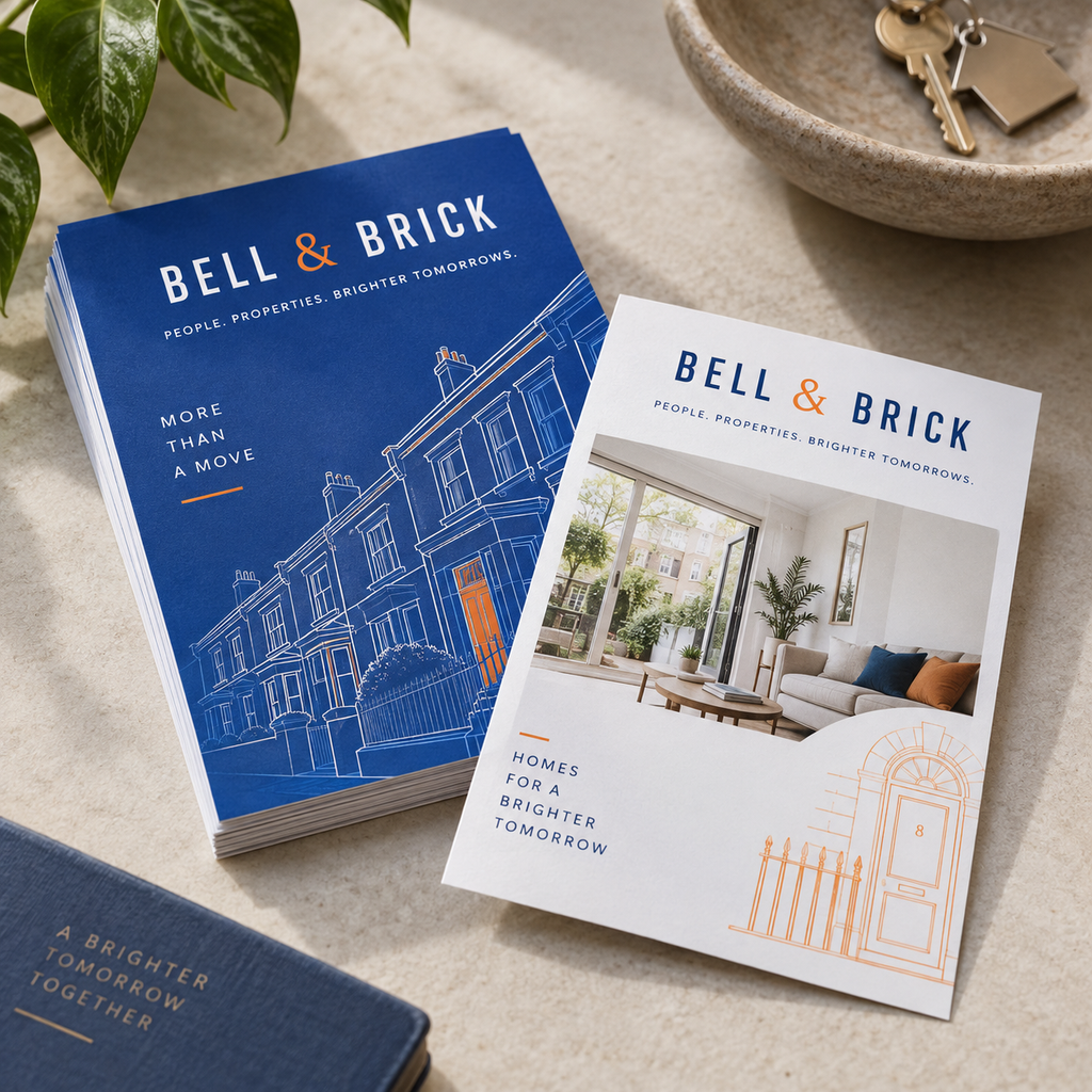 A7 Flyers & Leaflets: BELL & BRICK estate agency example artwork