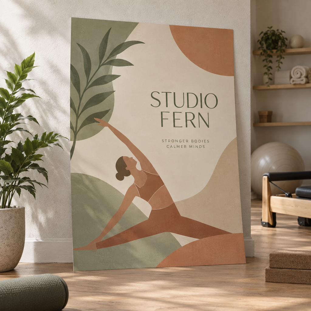 B2 Posters: STUDIO FERN pilates studio example artwork