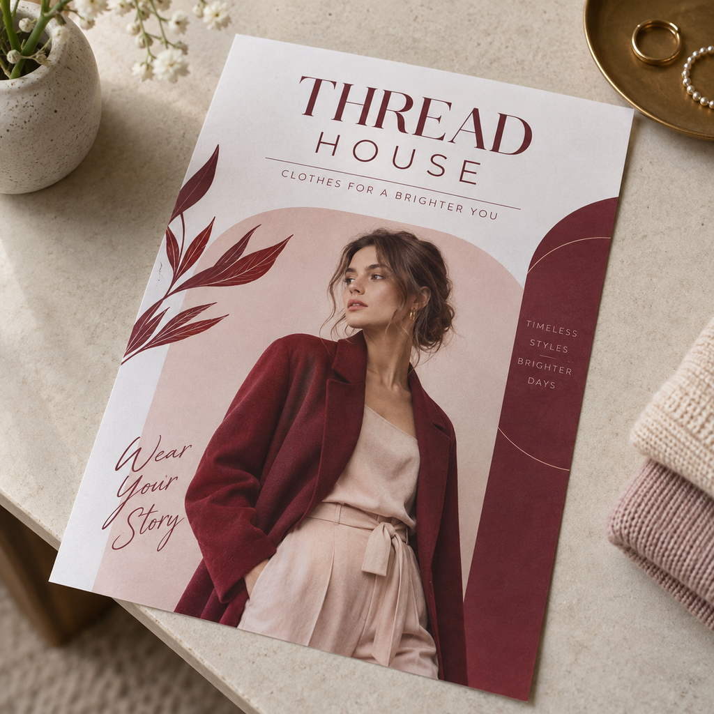 Bond Flyers & Leaflets: THREAD HOUSE clothing boutique example artwork