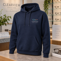 Branded Hoodies: CLEARVIEW optician example artwork