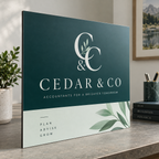 DiBond Boards: CEDAR & CO accountant example artwork