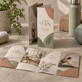 Double Parallel Fold Flyers & Leaflets: STUDIO FERN pilates studio example artwork