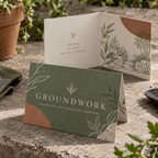 Folded Business Cards: GROUNDWORK landscape gardener example artwork
