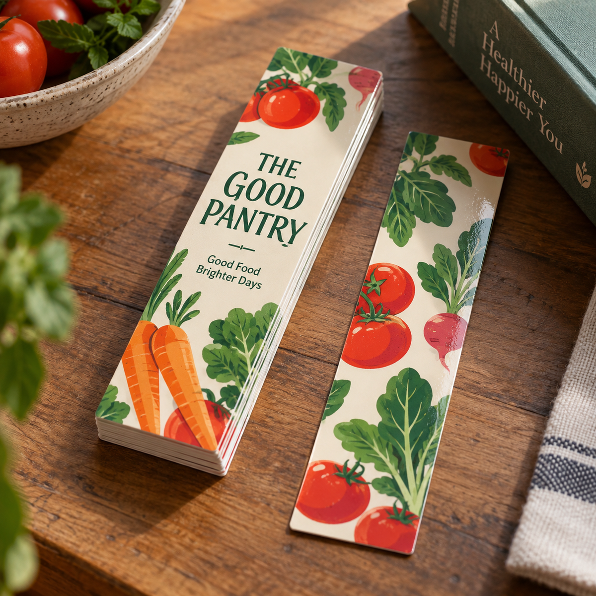 Gloss Laminated Bookmarks: THE GOOD PANTRY grocery example artwork