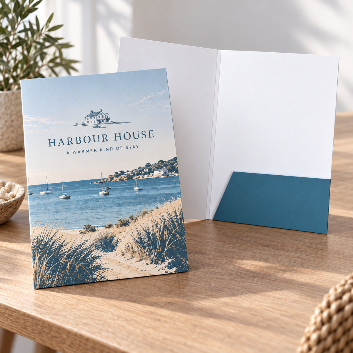 Glued Presentation Folders: HARBOUR HOUSE guesthouse example artwork