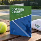 Half Fold Flyers & Leaflets: CORNER COURT tennis club example artwork