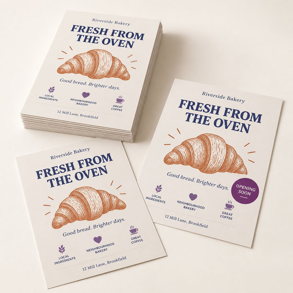 A6 Flyers & Leaflets full product example in Inkog colours