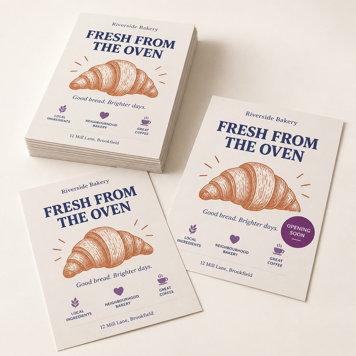 A6 Flyers & Leaflets full product example in Inkog colours