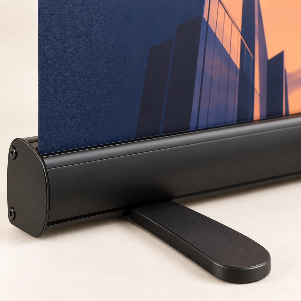 Black Roller Banners material and construction close-up