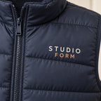 Branded Gilets material and construction close-up