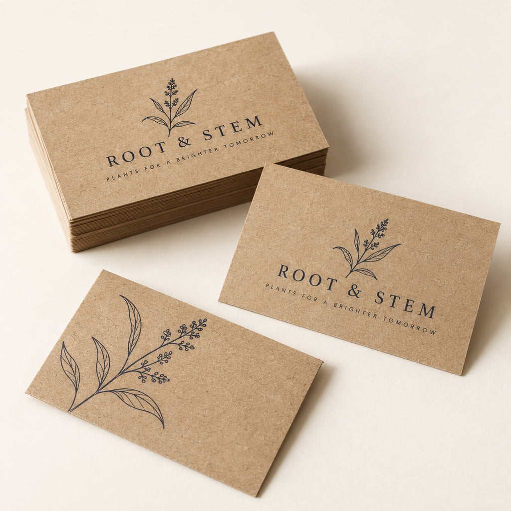 Brown Kraft Business Cards full product example