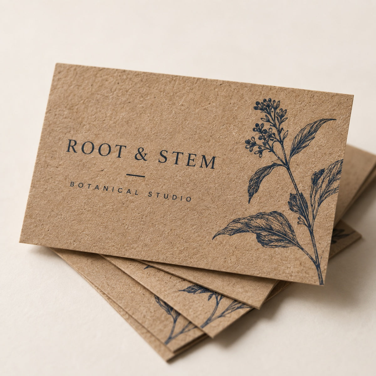 Brown Kraft Business Cards print and finishing detail