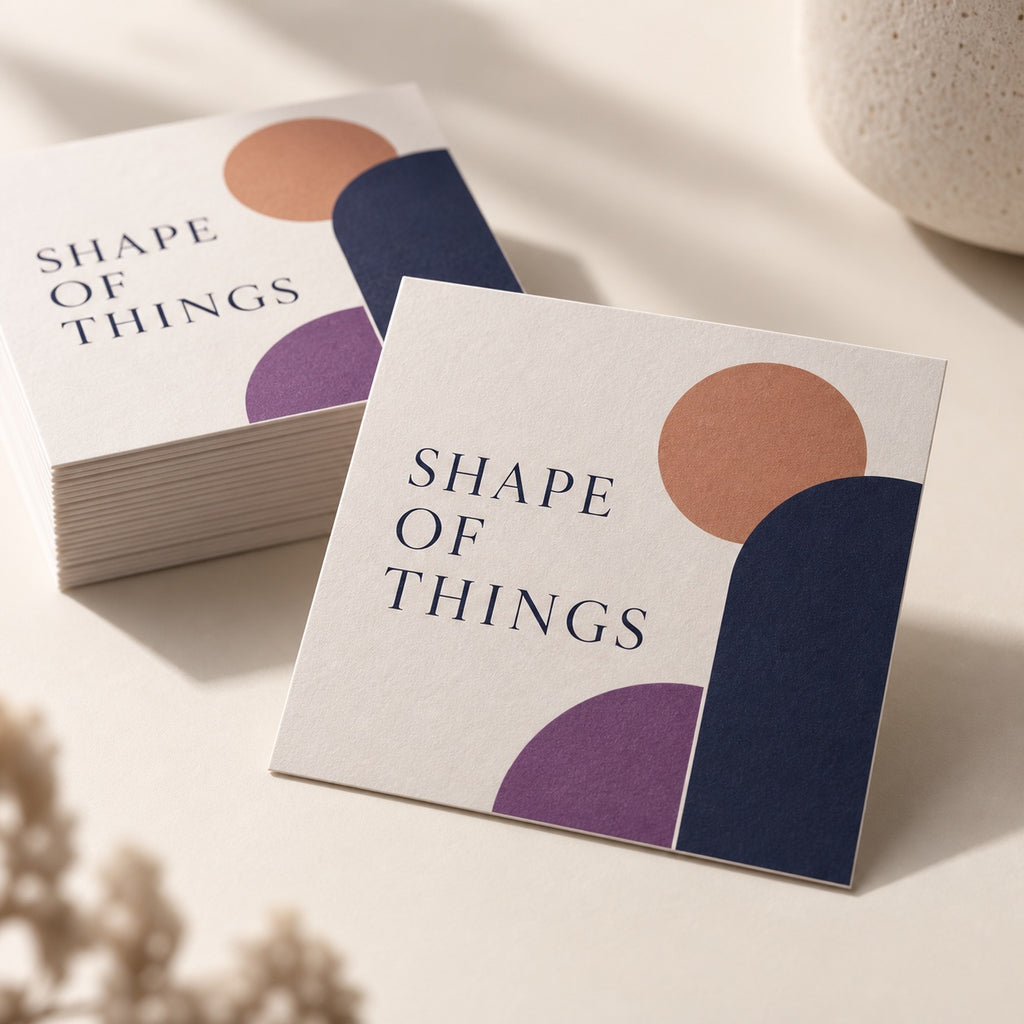 Square Business Cards print and material detail