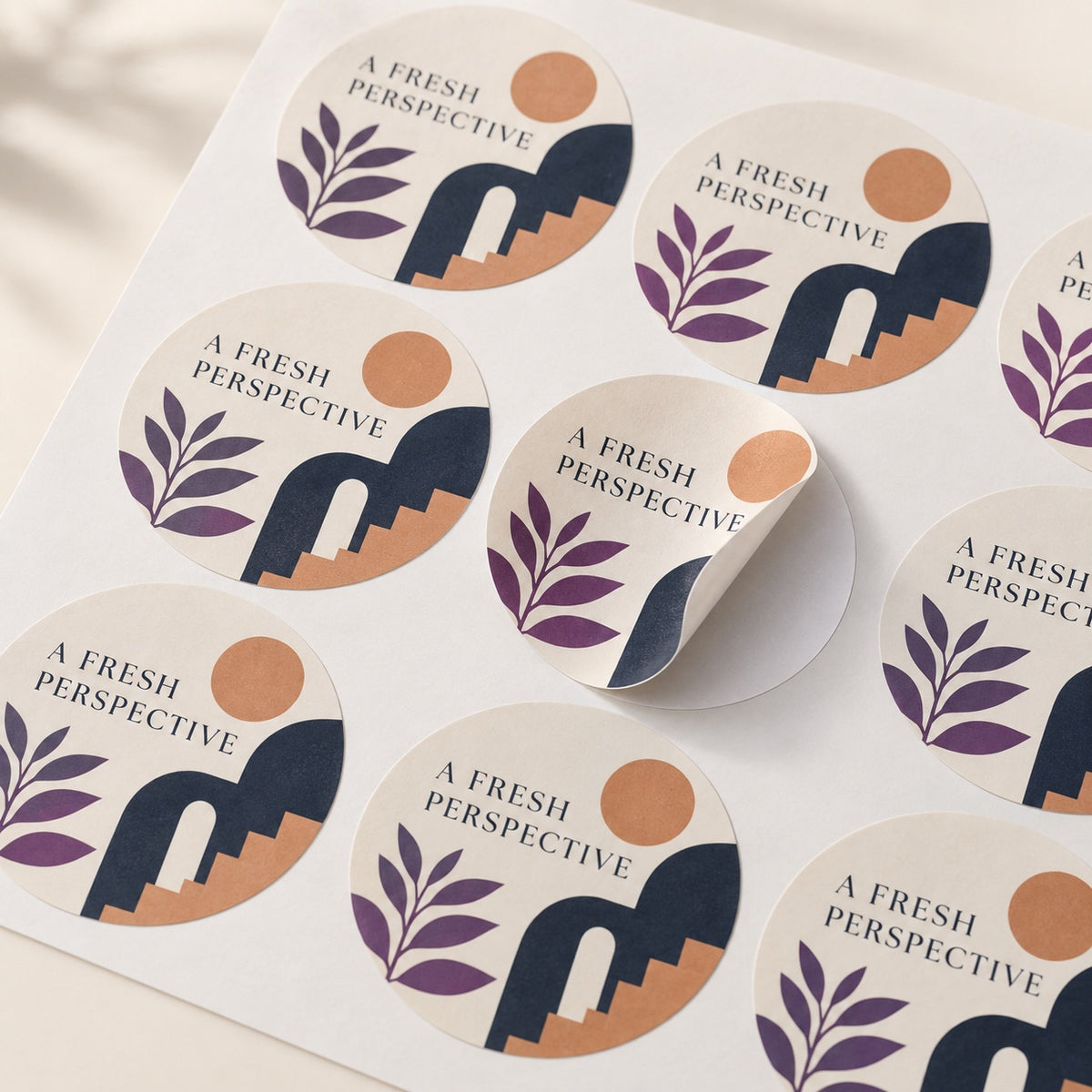 Stickers on sheets print and material detail