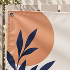 Close-up of the Everyday Originals PVC banner corner, welded edge and metal eyelet