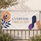 Vinyl banner with Everyday Originals artwork and reinforced eyelets