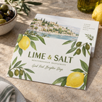 Matt Laminated Postcards: LIME & SALT Mediterranean restaurant example artwork