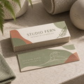 Mini Business Cards: STUDIO FERN pilates studio example artwork