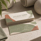 Mini Business Cards: STUDIO FERN pilates studio example artwork