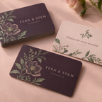 Rounded Corner Business Cards with example artwork for a fictional florist