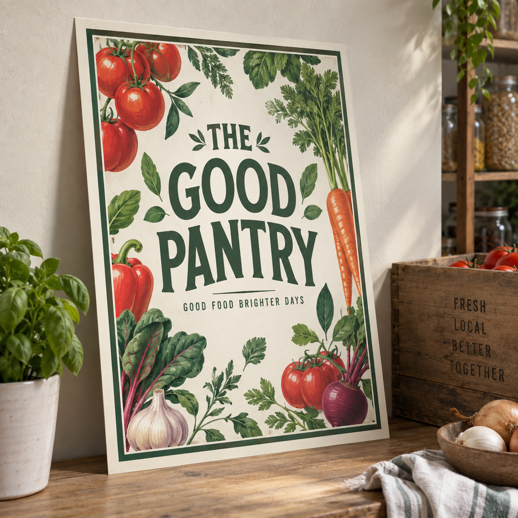 Silk Posters: THE GOOD PANTRY grocery example artwork