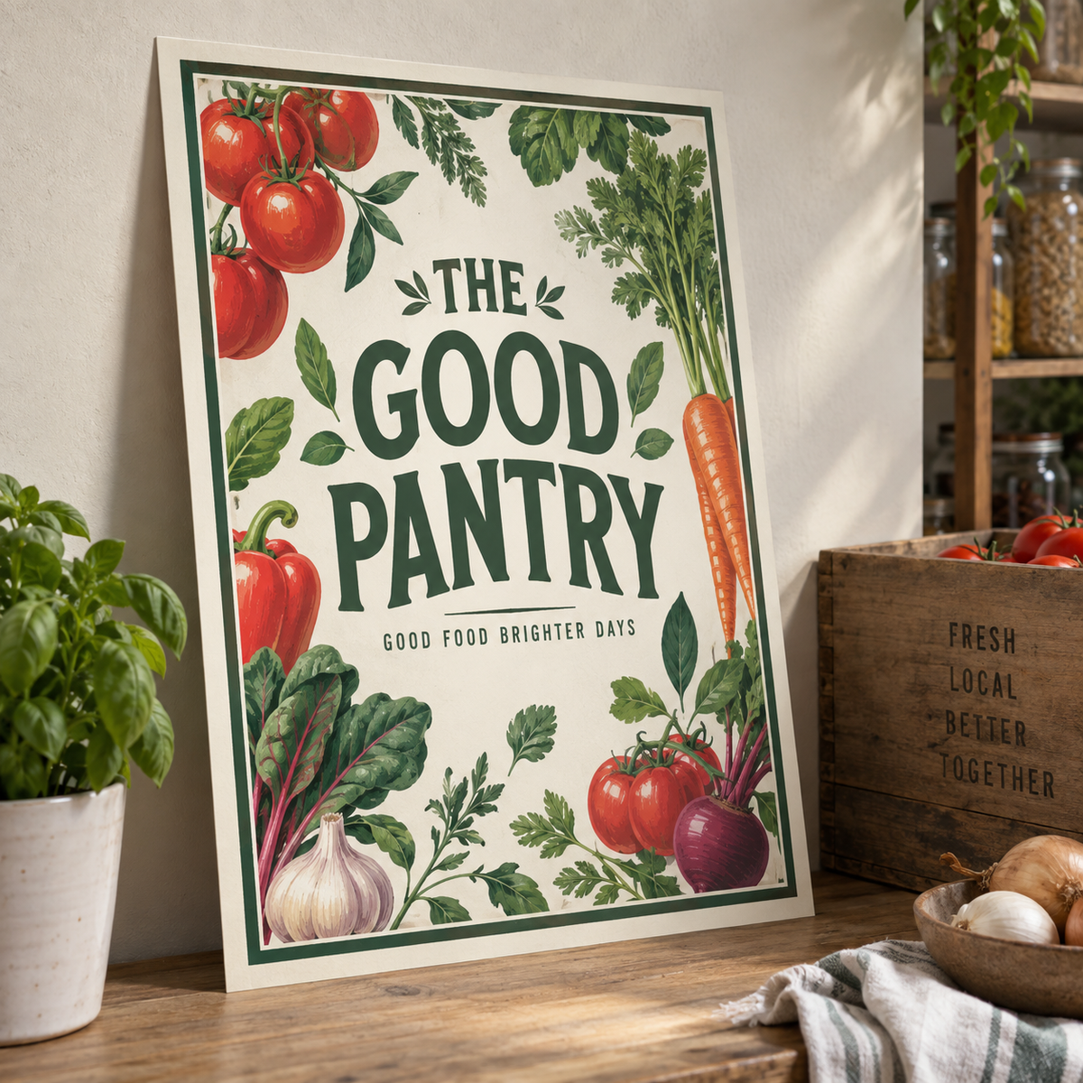 Silk Posters: THE GOOD PANTRY grocery example artwork