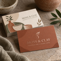 Spot UV Business Cards: MOSS & CLAY ceramics studio example artwork