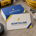 Textured Business Cards: NORTHLINE electrician example artwork