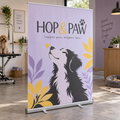 Wide Roller Banners: HOP & PAW pet grooming salon example artwork